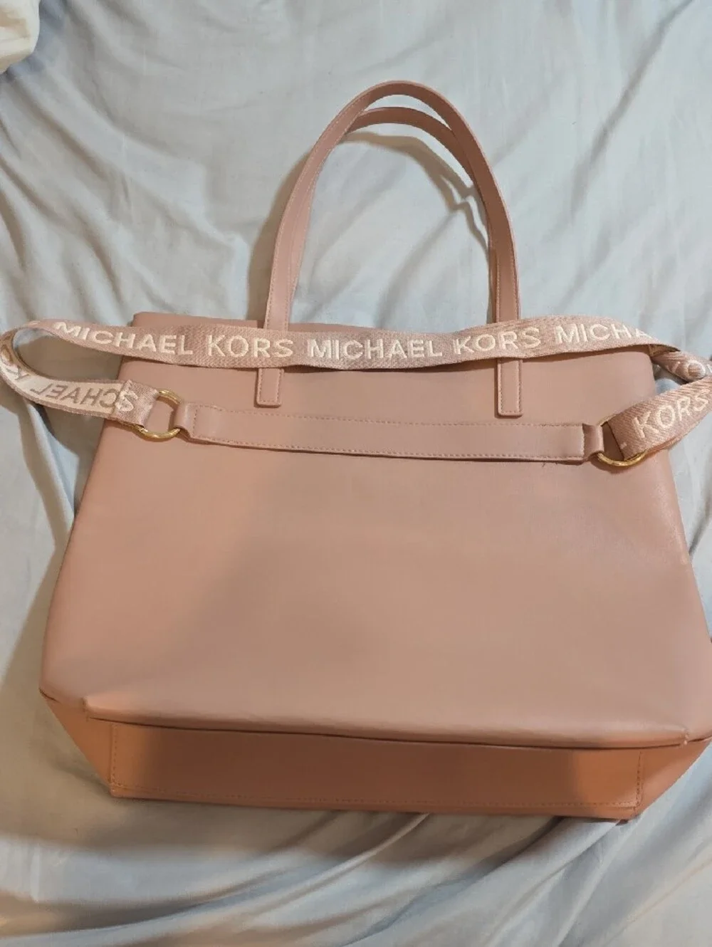 Michael Kors Blush Pink Leather Tote with Branded Strap